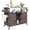 Dark Brown, variant on Auralane 50.25" W Outdoor Grill Cart with Stainless Steel Tabletop, Storage Cabinet for Bbq, Bar Patio Kitchen Island with Ample Storage and Lockable Wheels