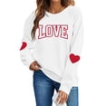 thumbnail image 3 of Itsame Women Long Sleeve T-Shirts Valentine's Sweatshirt Loose Crew Neck Tops White Size XS, 3 of 10