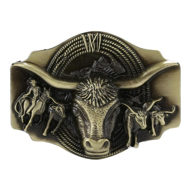 Bull head top belt buckle