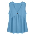 thumbnail image 4 of GUACER Womens V-Neck Button Tank Top Sleeveless Surplice Blouse with Empire Waist Flowy Casual Summer Cami, 4 of 7