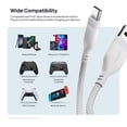 thumbnail image 5 of Powertek Ultra 6ft USB-A to USB-C Cable, White, Braided Silicone, Fast Data Transfers, Durable Tangle-Resistant Charging Cable, 5 of 6