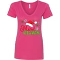 thumbnail image 3 of Inktastic Mimi Claus with Christmas Santa Hat and Snowflakes Women's V-Neck T-Shirt, 3 of 5