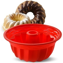 Silicone Fluted Cake Pan 2pc 6 inch Diameter Nonstick Round Cake Mold Reusable Silicone Baking Mold Suitable for Making Jello Cake Gelatin and