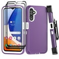 thumbnail image 1 of Aggxpf Galaxy A54 Phone Case with Screen Protector 2 Pack, Phone Case with Belt-Clip Holster, Military Grade Full Body Protection Case, Purple, 1 of 5