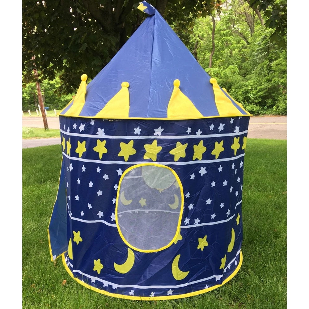 iBaseToy 105x105x140cm Indoor Foldable Odorless Prince Castle Tent for Children 