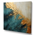 thumbnail image 2 of Designart "Fusion Of Gold And Blue Paint II" Abstract Painting Canvas Wall Art, 2 of 7