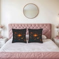 thumbnail image 2 of Set of 2 18x18in Throw Pillow Covers - Modern Abstract Design with Glowing Orange & Blue Dots on Dark Background Perfect for Couch & Bed, 2 of 8