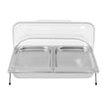 thumbnail image 3 of Wildnix Ice Food Serving Display Tray with Ice Box, Large 3.17Qt Capacity, Stainless Steel and PC Construction, Anti-slip Feet and Lid for Fresh and Warm Food Display, 3 of 6