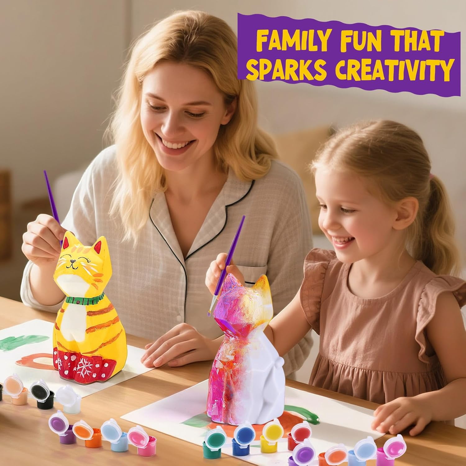 Clearance! Paint Your Own Cat Lamp Kit, Arts and Crafts for Kids Ages 8-12, Art Supplies Painting kit for Kids 6-12, Cat Night Light Toys Girl Boy Birthday Valentines Easter Gifts for Kid Ages 3-10+