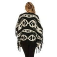 thumbnail image 3 of YELETE Women's Poncho, Fashion, Black/Beige, One Size, 3 of 4
