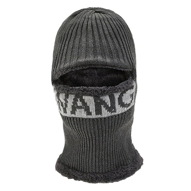 Pasamontañas para hombre, calentador de cuello, cálido, térmico, moderno, cómodo, máscara facial completa, gorro Gris