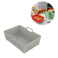 thumbnail image 2 of FastXmas Silicone Air Fryer Liners, Kitchen Gadgets 8.5x5.7 inch Rectangular Non-Stick Reusable Baking Tray, Food Grade BPA-Free Air Fryer Pot Basket Bowl Household Oven Microwave Accessories, 2 of 7