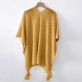 thumbnail image 6 of Fgnfyis Shawl Wraps for Women Winter Knitted Cardigan Casual Poncho Cape Open Front Sweater with Tassels Light Yellow, 6 of 7