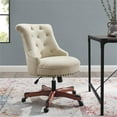 thumbnail image 2 of Pemberly Row Wood Upholstered Adjustable Office Chair in Beige, 2 of 10