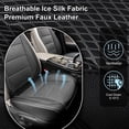thumbnail image 3 of 2 Pack Ventilated Cooling Car Seat Cover for Summer, 3D Air Mesh Breathable Leather Front Seat Protector with Storage Pocket, Universal Fit Non-Slip Seat Cushion for Car Truck SUV, Black, 3 of 11