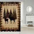 thumbnail image 2 of Deer Print Shower Curtain Animal Bath Curtain Deer Hunting Themed Bathroom Decor Rustic Farmstyle Bear Paw Print Waterproof Curtain Canbin Deer Shower Curtain,72" W x 84" L, 2 of 5