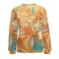 thumbnail image 7 of Sweatshirt For Womens Crewneck Simple Colored Ripple Hoodies Teen Girls Cute, 7 of 7