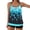 Blue#2, variant on Qingpeng Plus Size Two Piece Tankini Swimsuit Set for Women Tummy Control Bathing Suit Printed Tops and Boyshorts Swimwear