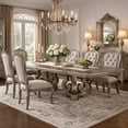 thumbnail image 4 of Wooden Extendable Dining Table With Double Pedestal Base, Silver, 4 of 11