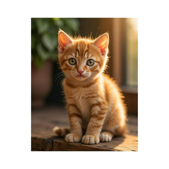 Paint By Numbers Kit for Adults Beginner - Golden Kitten Warm Sunlight DIY Canvas Painting Kits for Adults, Frameless Paint By Number for Adults for Home Wall Decor 16x20 Inch