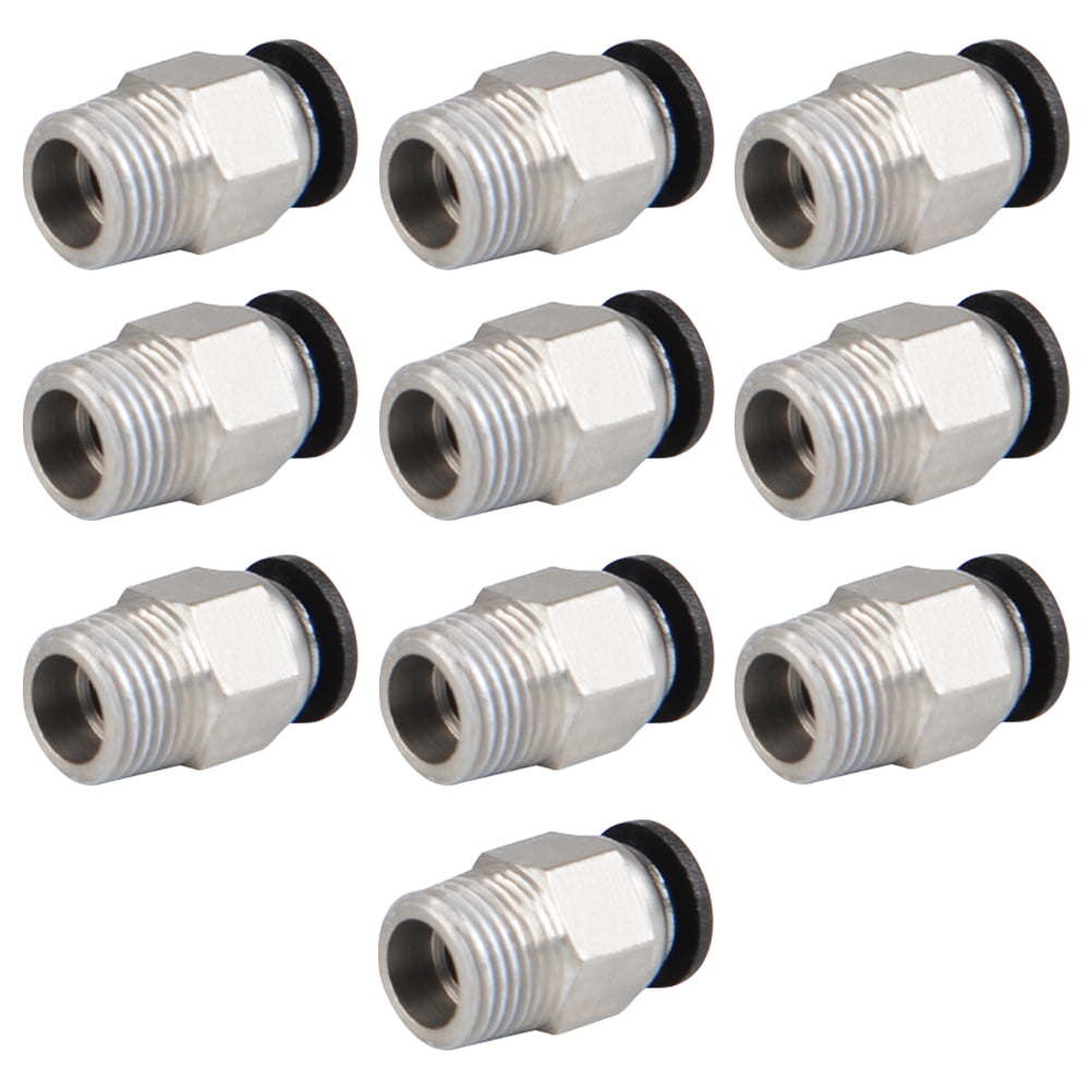 QLOUNI PC4M10 Male Straight Pneumatic PTFE Tube Push in Quick Fitting