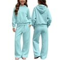 thumbnail image 2 of LvhaoGJOB Big Kids Boys Sweatshirt and Pants Outfit Set, Light Blue - fleece fabric, ready for print, 2 of 7