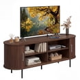thumbnail image 4 of LIVIZA 55" Fluted TV Stand for TVs up to 60", Mid Century Curved Entertainment Center, Walnut, 4 of 8