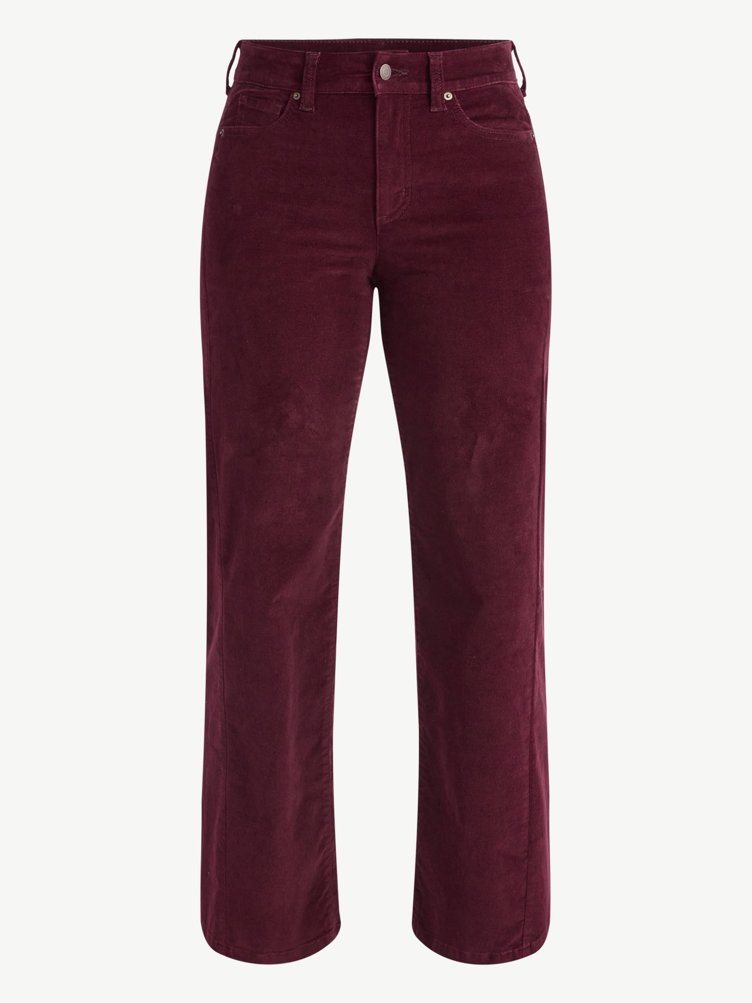 Time and Tru Women's Velvet Wide Leg Pants, 32" Inseam, Size 0-20
