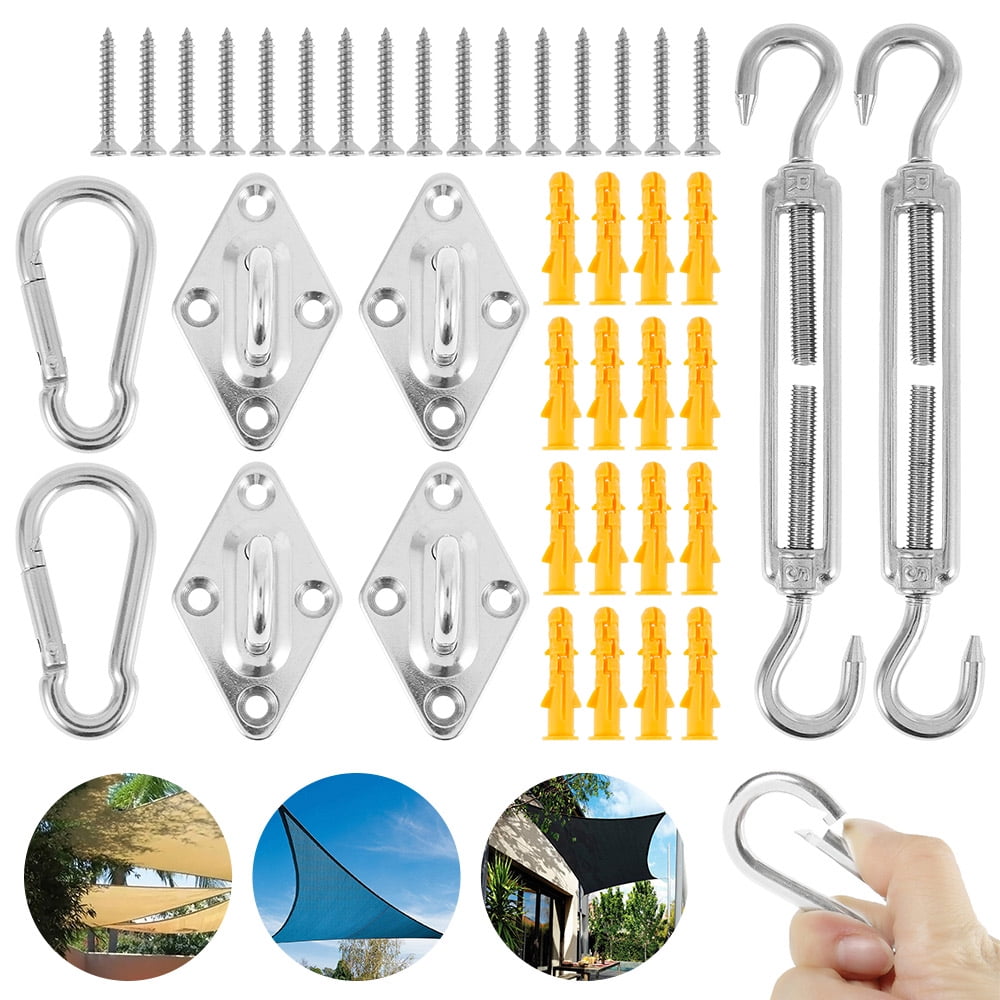 ODOMY Sun Shade Sail Fixing Kit, Stainless Steel Garden Sail Canopy Sun Shade Sail Fixing