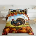 thumbnail image 2 of Manfei Western Farm Turkey Queen Comforter Set,Thanksgiving Theme Bedding Sets,Autumn Harvest Pumpkin Bedding Comforter Set For Kids,Super Cozy Room Decor Reversible,3 Pieces, 2 of 8