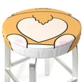 thumbnail image 3 of Daiia Prince Corgi Dog Stool Covers Round,Round Bar Stool Covers Waterproof Bar Chair Covers Washable Stool Cushion Slipcover for 12-14 Inch Chair-12 inch, 3 of 7