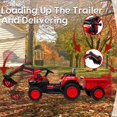 thumbnail image 2 of Roromall 12V 3 in 1 Kids Ride on Excavator & Tractor with Detachable Trailer, Kids Electric Vehicles with Remote Control, Digger, LED Lights, Music, Ride on Car Toy for Boys Girls, 2 of 8