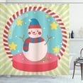 thumbnail image 1 of Ambesonne Christmas Shower Curtain, Happy New Year Snowman, 69"Wx75"L, Multicolor, 1 of 3