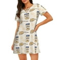 thumbnail image 1 of Fotbe Peanuts Bata de Dormir para Mujer con Estampado, Camisón de Algodón de Manga Corta, Ropa de Dormir Casual, 1 of 6