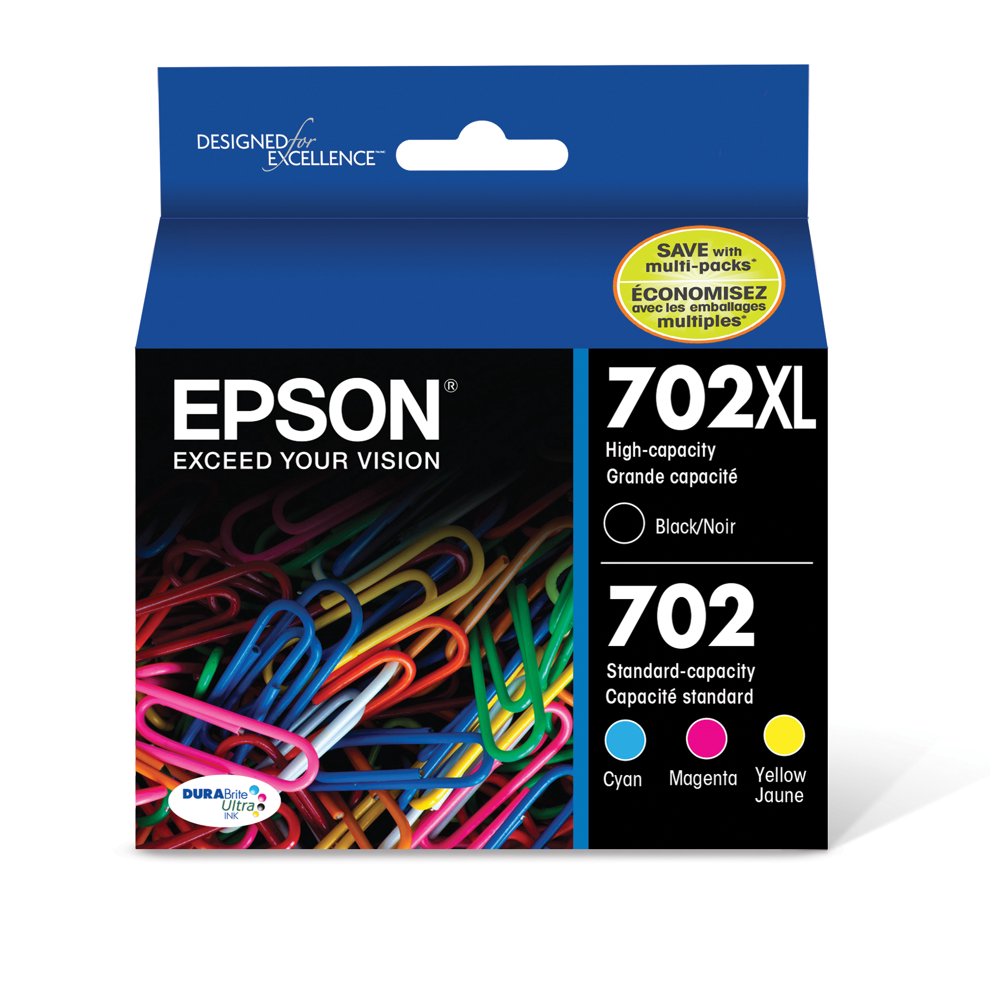 Epson 702XL Highcapacity Black/Standard Multi Color Ink Cartridges for
