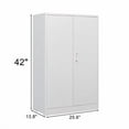 thumbnail image 5 of White Metal Folding Storage Cabinet with Adjustable Shelves and Locking Doors, Portable File Organizer for Home Office School Garage, Space Saving Storage Solution, 5 of 9