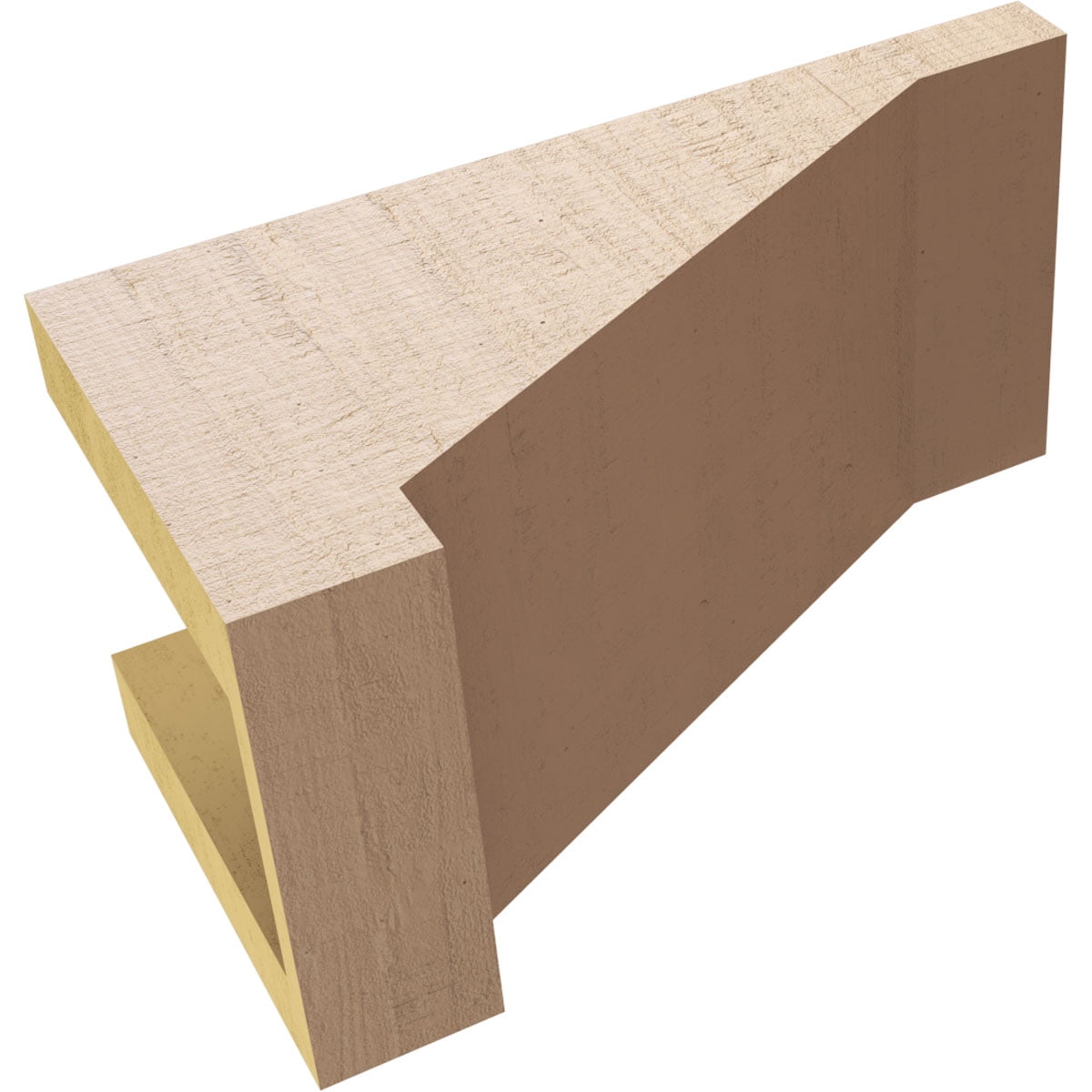 5"W x 10"D x 5"H Wide Burlington Rough Cedar Woodgrain TimberThane Corbel, Primed Tan