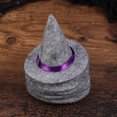 thumbnail image 2 of Mini sombreros de bruja de fieltro hechos a mano, decoración de botellas de vino para Halloween, accesorios para el cabello, manualidades (gris), 6 uds., 2 of 7