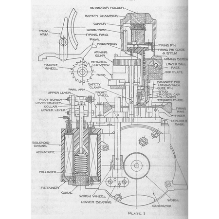 Mechanical drawing of the Mark 6 Mod 1 exploder from Ordinance Pamphlet 632 Poster Print 24 x (Best Atomizer For Mechanical Mod)