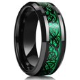 thumbnail image 1 of Anillo de fibra de carbono para boda de tungsteno con borde biselado de ranura de Color dorado de 8mm para hombre, anillo de acero inoxidable con rueda de engranaje Punk para hombre Tan Jianjun unisex, 1 of 2