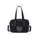 thumbnail image 1 of Mujer PU Cuero Corazón Mensajero Color Sólido Bolsos (negro), 1 of 8
