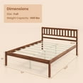 thumbnail image 2 of Gymax Full Platform Bed with Headboard Solid Wood Leg Mattress Foundation Walnut, 2 of 9