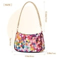 thumbnail image 3 of FORMRS Womens Shoulder Bag with Chain Strap Clutch Purse Cute Tote Handbag, Black Colorful Circles, 3 of 7