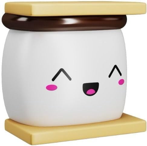 Squeezables S’More Figure - Cute Kawaii Novelty Collectible with Reusable Zipper Pouch and Decoration, Series 4 Desk Accessory