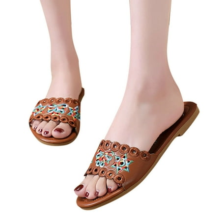 

Akiihool Flip Flops Women Flip Flops for Women Non-Slip Bathroom Shower Shoes Cushion foam Indoor and Outdoor Sandals (Brown 6.5)