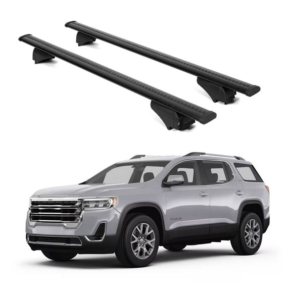 ERKUL Roof Rack Cross Bars for GMC Acadia 2017-2023 | Aluminum Crossbars with Anti Theft Lock for Rooftop | Compatible with Raised Rails - Black