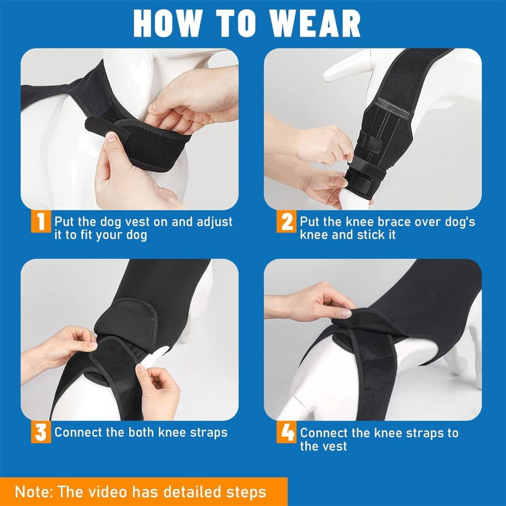 PatungKu Breathable Canine Knee Brace Protective Leg Guard Adjustable Neoprene Leg Sleeve