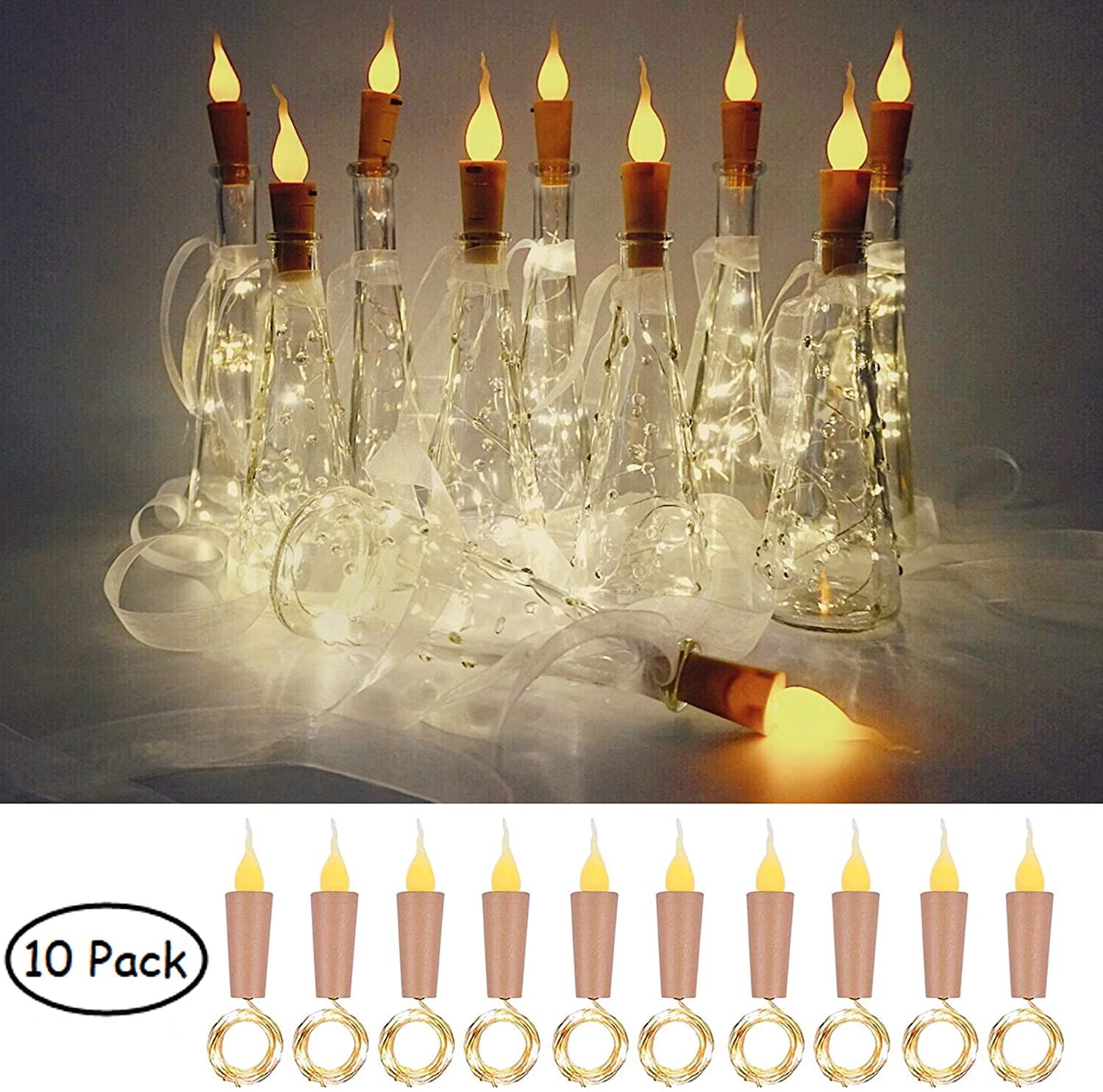 Bottle Lights 2 Meters 20 LED Bottle Stopper String Lights for Party,Christmas,Halloween,Wedding