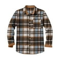thumbnail image 2 of Yaltungu Mens Shirts Plaid Lapel V Neck Button down Long Sleeve Shirts Loose Casual Comfy Tops TrendyXL, 2 of 5