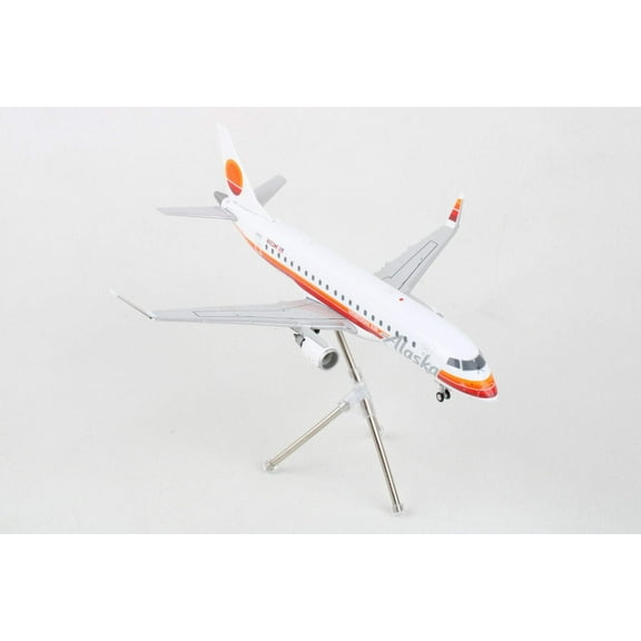 Embraer ERJ-175 Commercial Aircraft "Alaska Airlines" White with Red and Orange 1/200 Diecast Model Airplane by GeminiJets